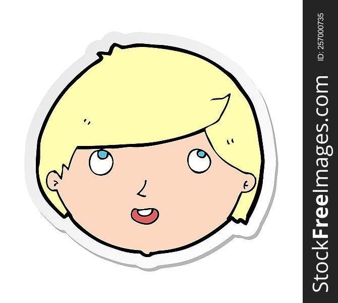 sticker of a cartoon happy face