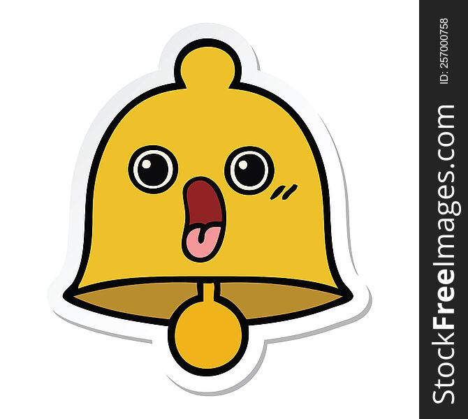 sticker of a cute cartoon bell