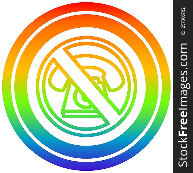 no cold calling circular icon with rainbow gradient finish. no cold calling circular icon with rainbow gradient finish