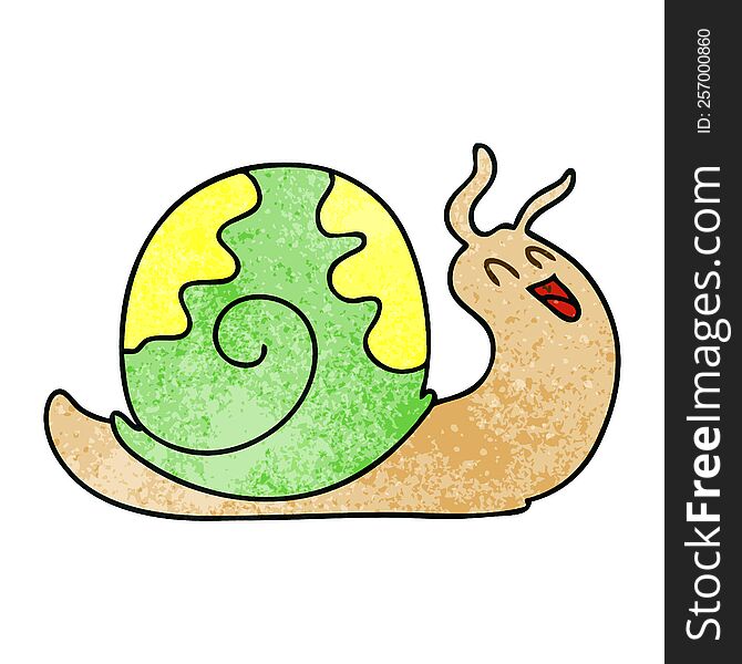 Quirky Hand Drawn Cartoon Snail