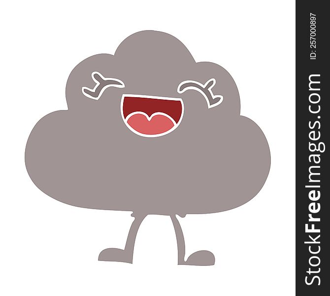 cartoon doodle happy grey cloud