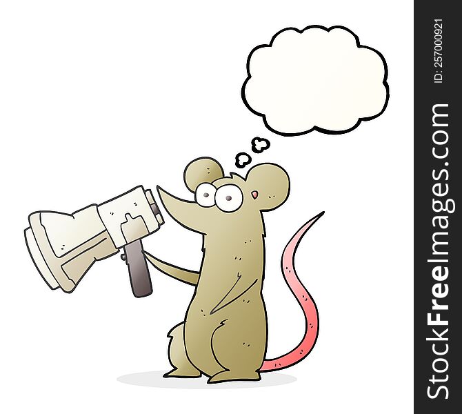 Thought Bubble Cartoon Mouse With Megaphone