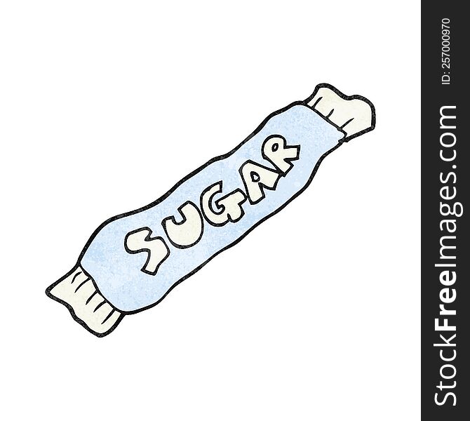 freehand textured cartoon packet of sugar