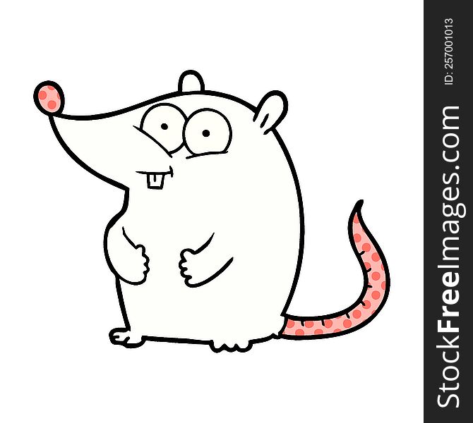 cartoon happy white lab mouse. cartoon happy white lab mouse