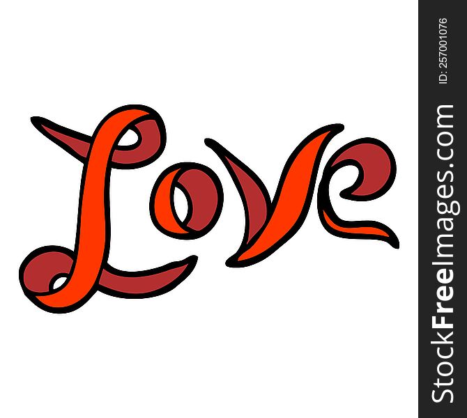 Hand Drawn Doodle Style Cartoon Love Banner