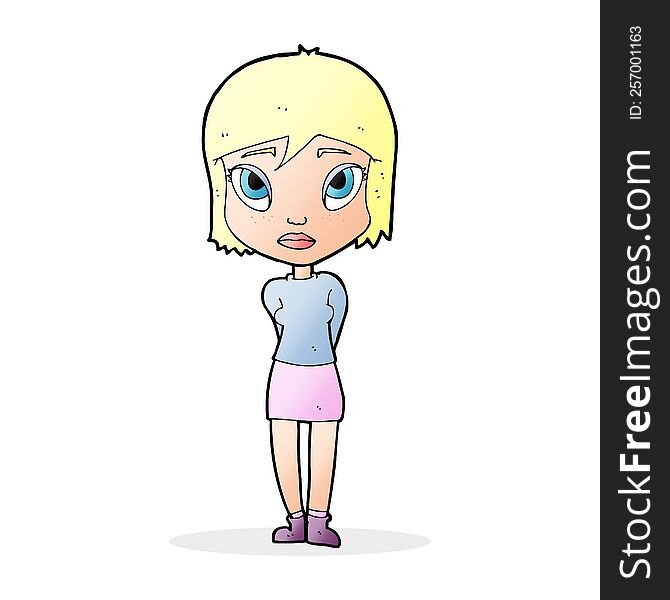 Cartoon Shy Girl