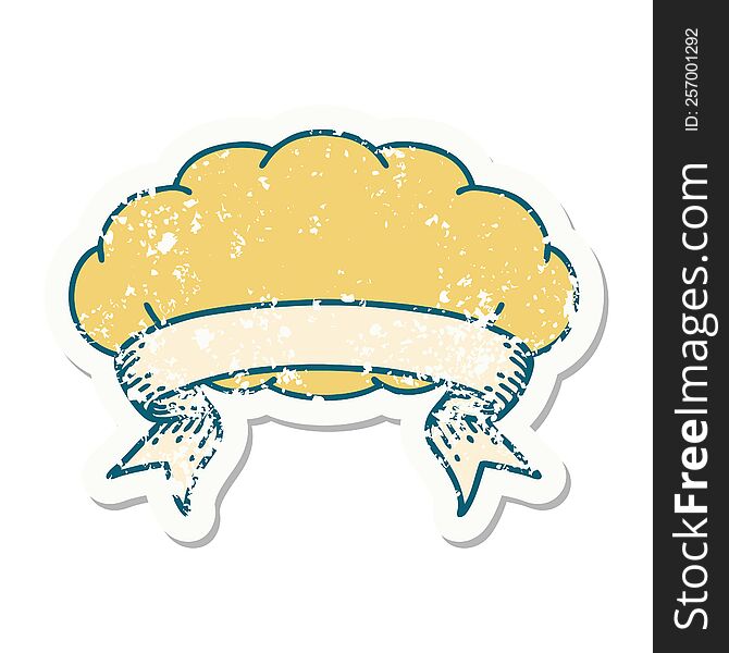 grunge sticker with banner of a cloud a grey cloud