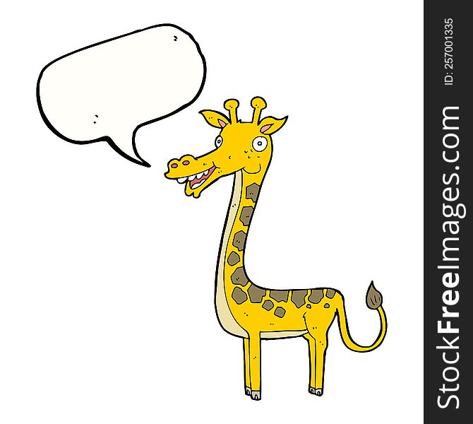 cartoon giraffe with speech bubble