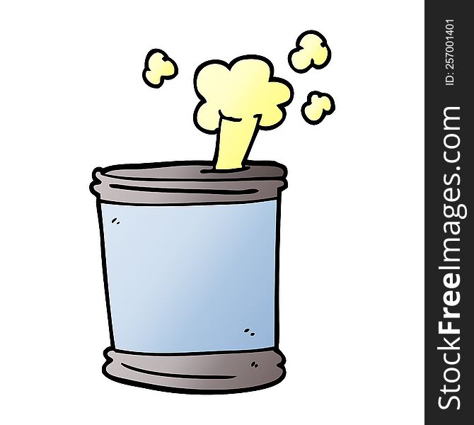 cartoon doodle bursting can of food