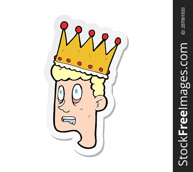 sticker of a cartoon idiot prince