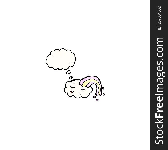 rainbow cloud with thought bubble
