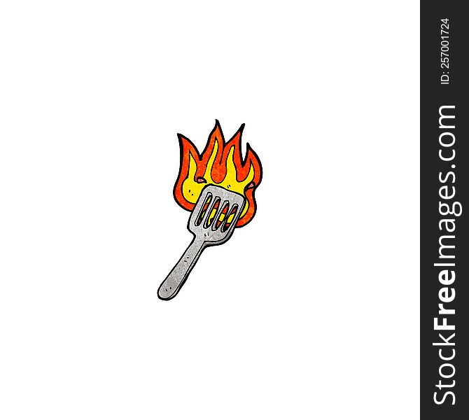 cartoon burning spatula