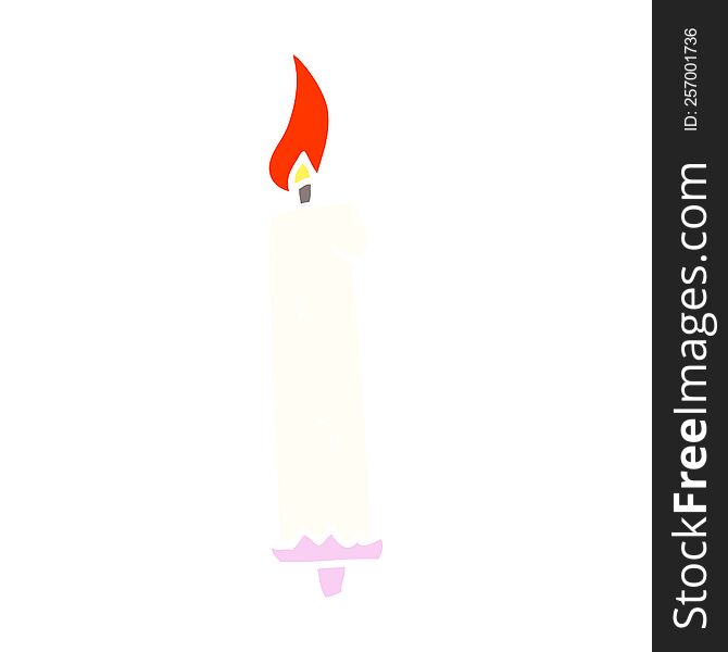 Flat Color Illustration Cartoon Birthday Candle