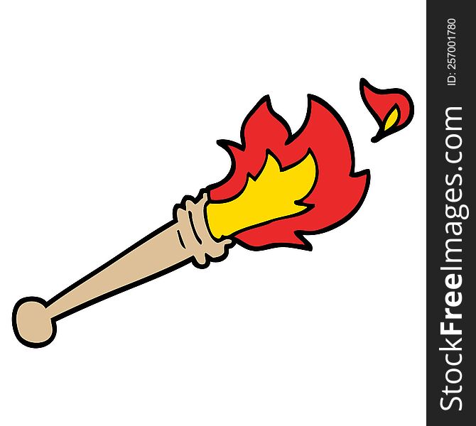 Hand Drawn Doodle Style Cartoon Sports Torch