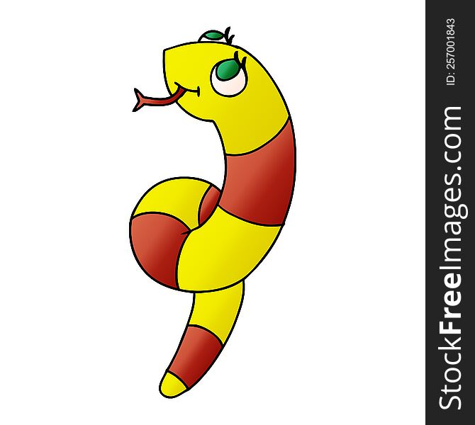 Gradient Cartoon Kawaii Of A Cute Snake
