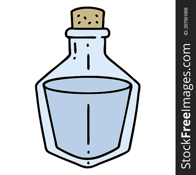cartoon of a potion bottle. cartoon of a potion bottle