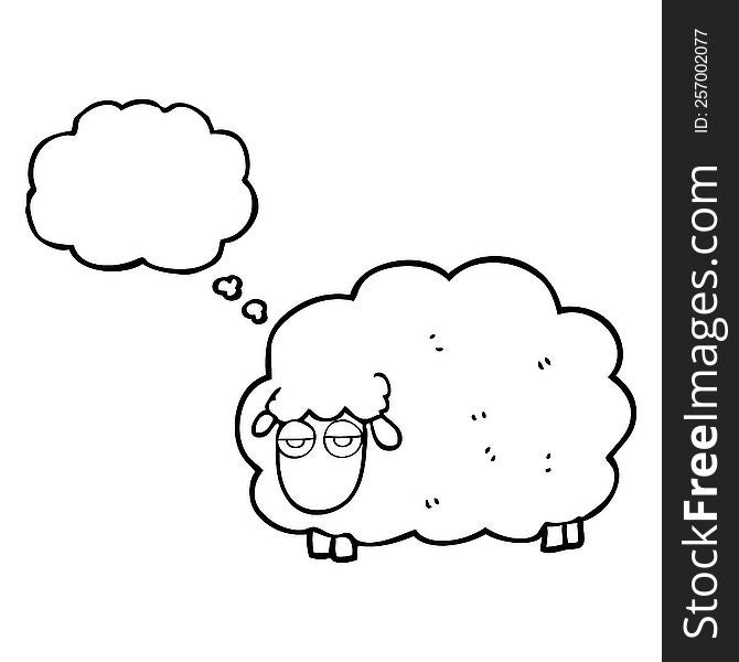 thought bubble cartoon muddy winter sheep