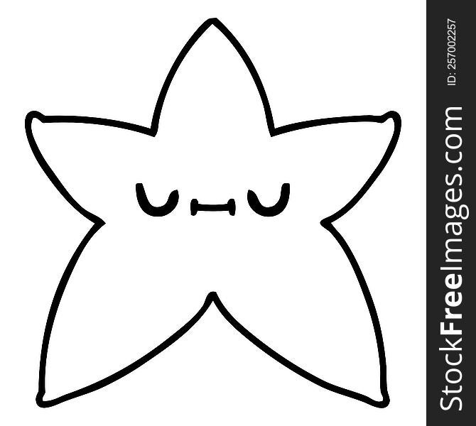 line doodle of a content peaceful star