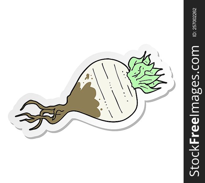 sticker of a cartoon turnip