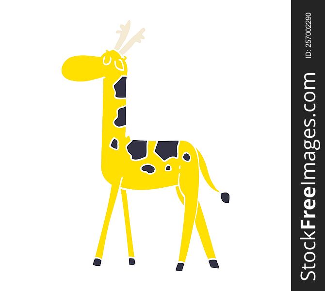 Cartoon Doodle Walking Giraffe