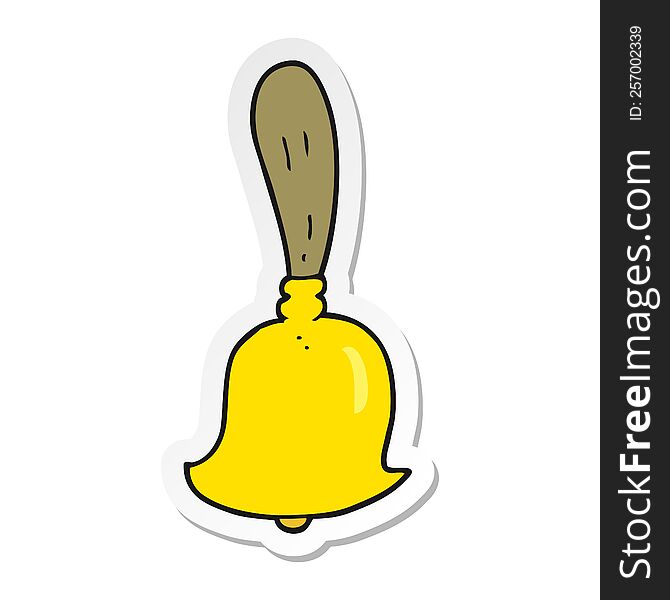 sticker of a cartoon hand bell