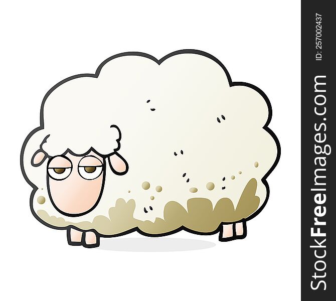 cartoon muddy winter sheep