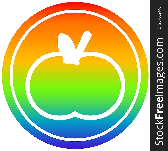 Organic Apple Circular In Rainbow Spectrum