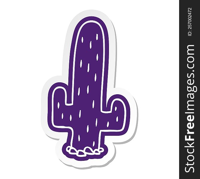 cartoon sticker of a cactus