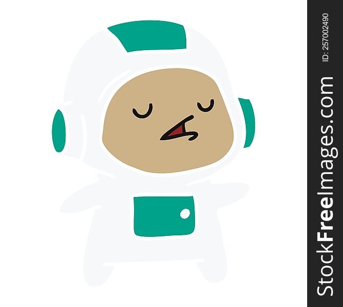 cartoon illustration of a kawaii cute astronaut boy. cartoon illustration of a kawaii cute astronaut boy