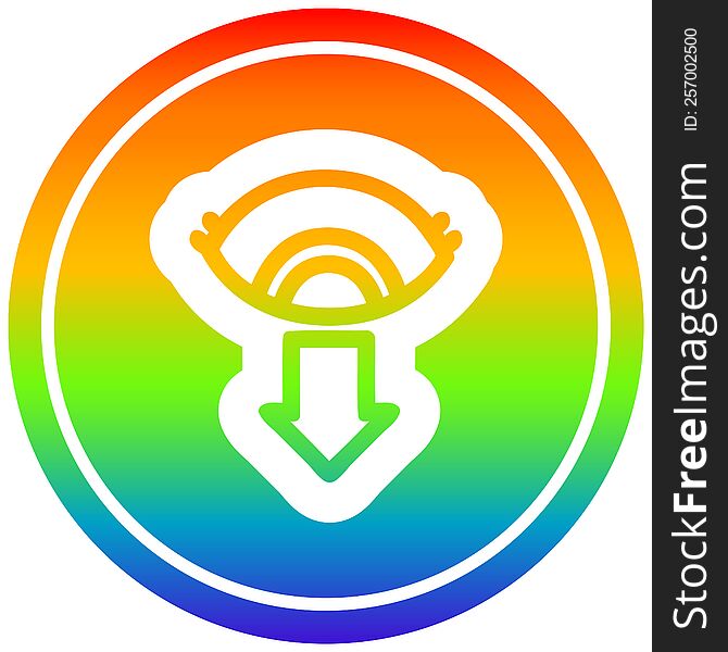 staring eye circular icon with rainbow gradient finish. staring eye circular icon with rainbow gradient finish