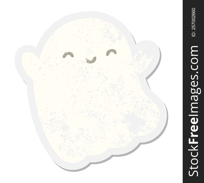 Halloween Ghost Grunge Sticker