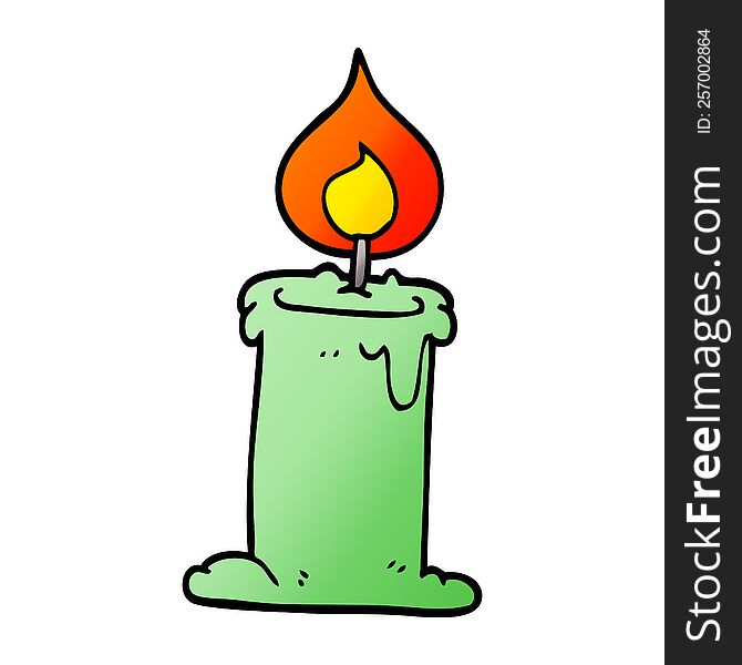 cartoon doodle lit candle