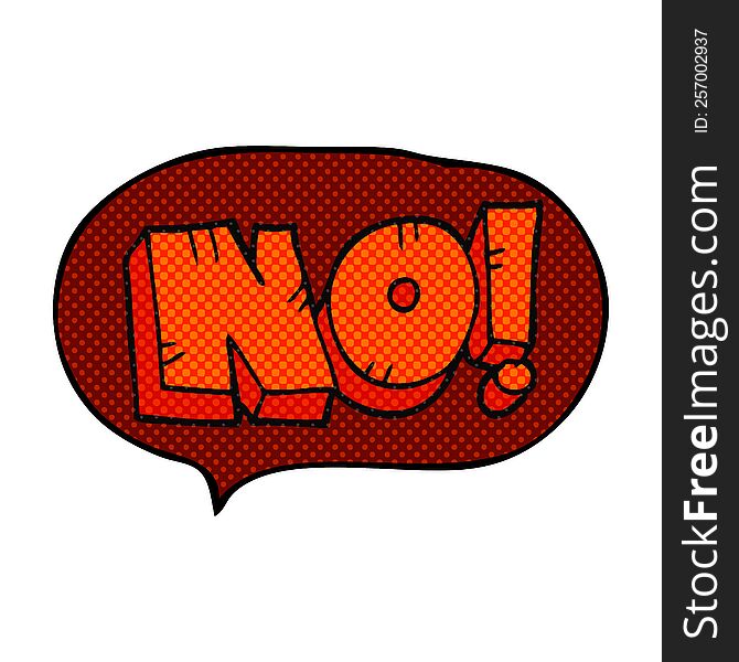 freehand drawn comic book speech bubble cartoon NO! shout
