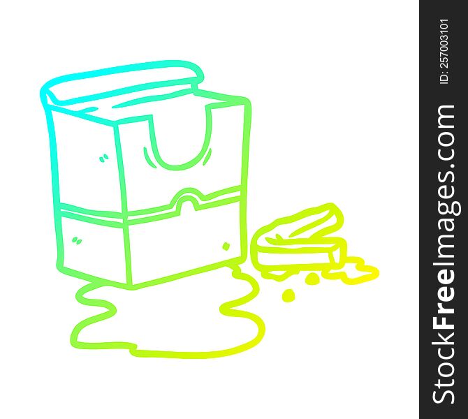 Cold Gradient Line Drawing Empty Box Of Fries
