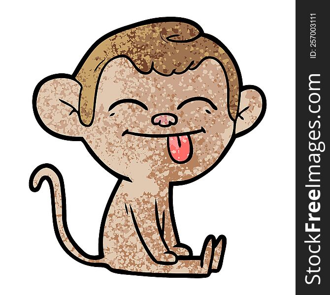 funny cartoon monkey sitting. funny cartoon monkey sitting