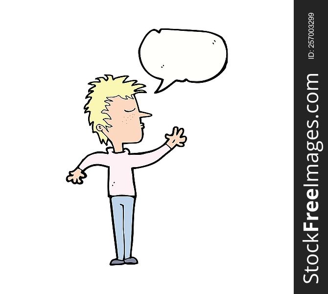 Cartoon Dismissive Man With Speech Bubble