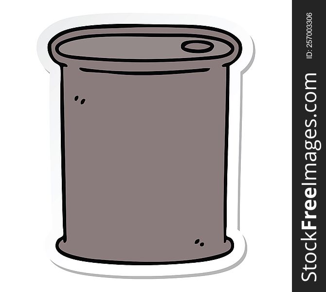 sticker of a quirky hand drawn cartoon barrel