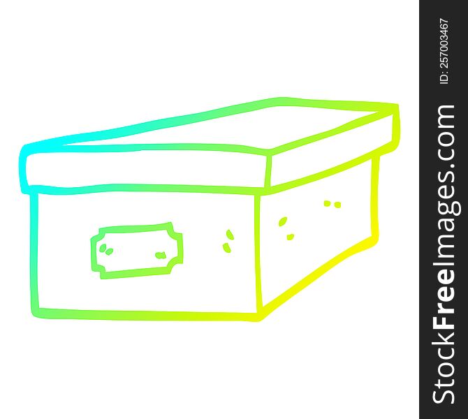 Cold Gradient Line Drawing Cartoon Filing Box