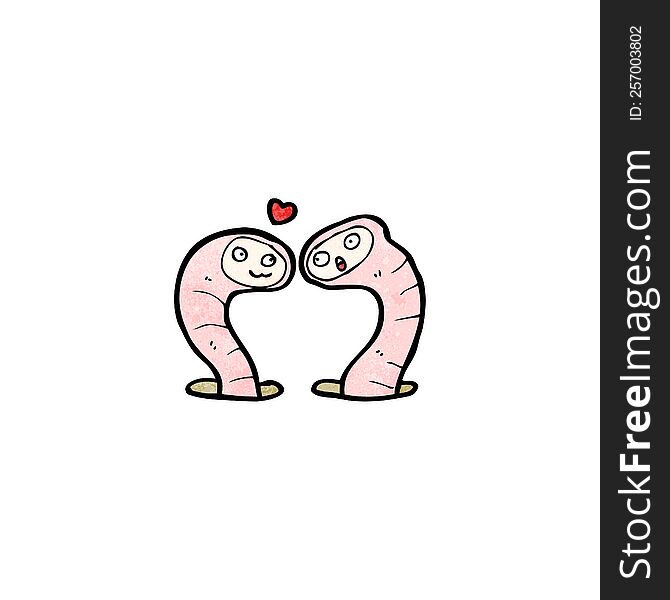 cartoon worms in love
