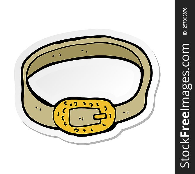 Sticker Of A Cartoon Belt