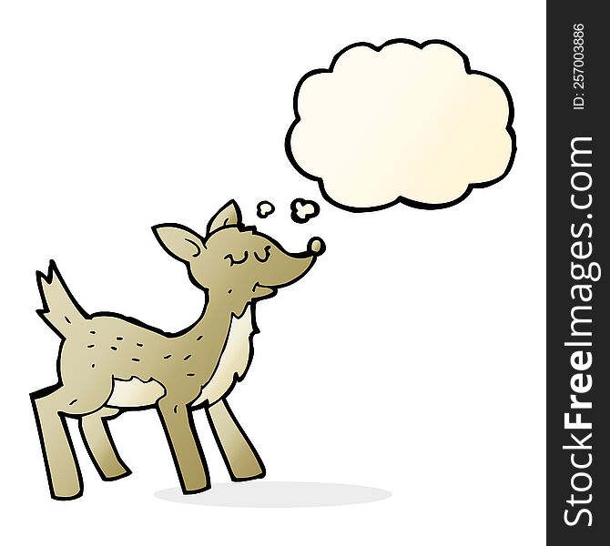 cute cartoon deer with thought bubble