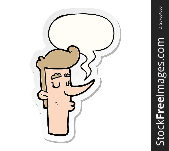 Cartoon Arrogant Man And Speech Bubble Sticker