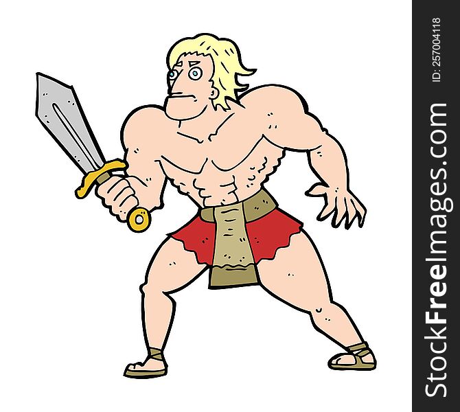 cartoon fantasy hero man