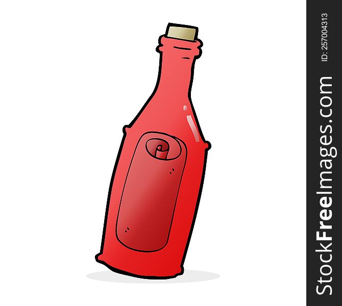 cartoon message in bottle