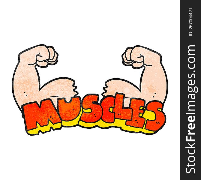 textured cartoon muscles symbol