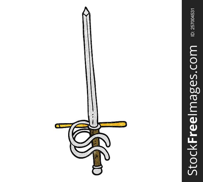 freehand textured cartoon sword