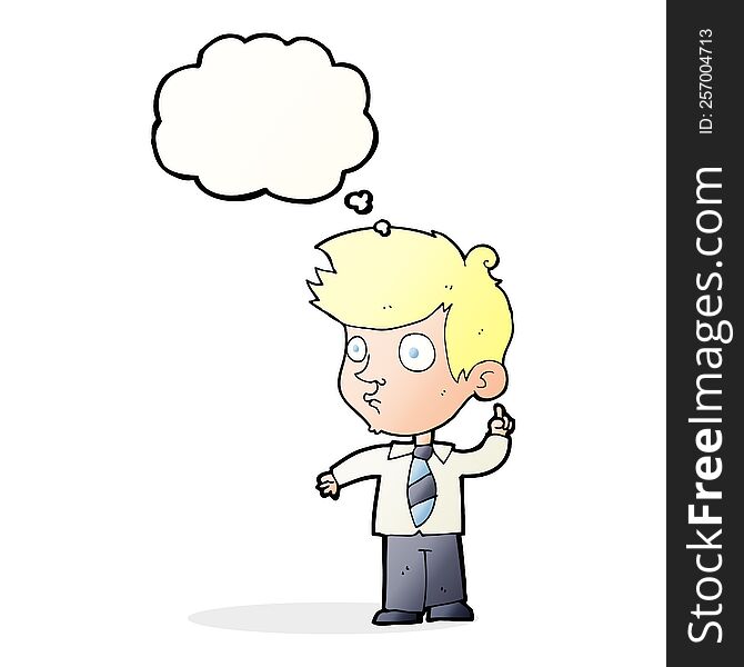 Cartoon Boy Asking Question With Thought Bubble