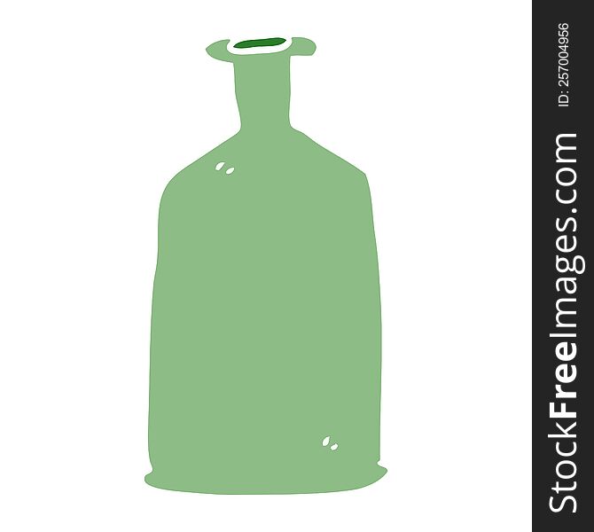 Cartoon Doodle Green Bottle