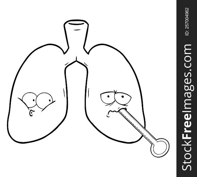 cartoon unhealthy lungs. cartoon unhealthy lungs