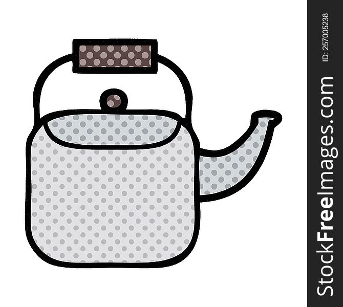 comic book style cartoon of a kettle pot
